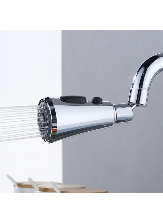 رأس حنفية بديل، 3 وظائف مع دوران 360 درجة، رأس رشاش لحوض المطبخ، بوصلة G1/2، بلمسة نهائية لامعة - Image 4