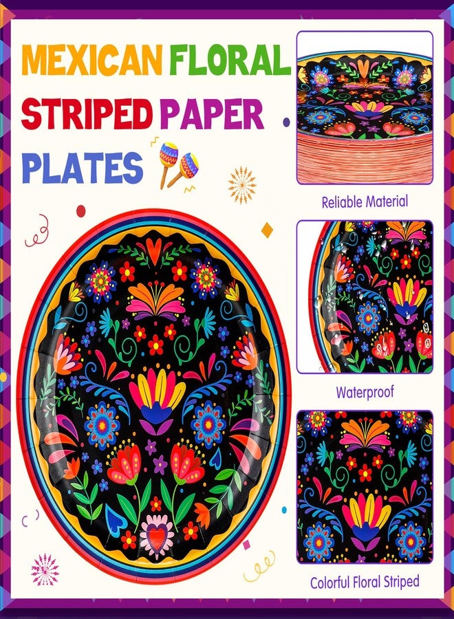 Domensi 200 Pieces Mexican Party Decoration Supplies Serves 50/100 Guests, Mexican Paper Plates Napkins Cups Set Fiesta Disposable Tableware for Cinco De Mayo Taco Tuesday Birthday Party Decorations - Image 4