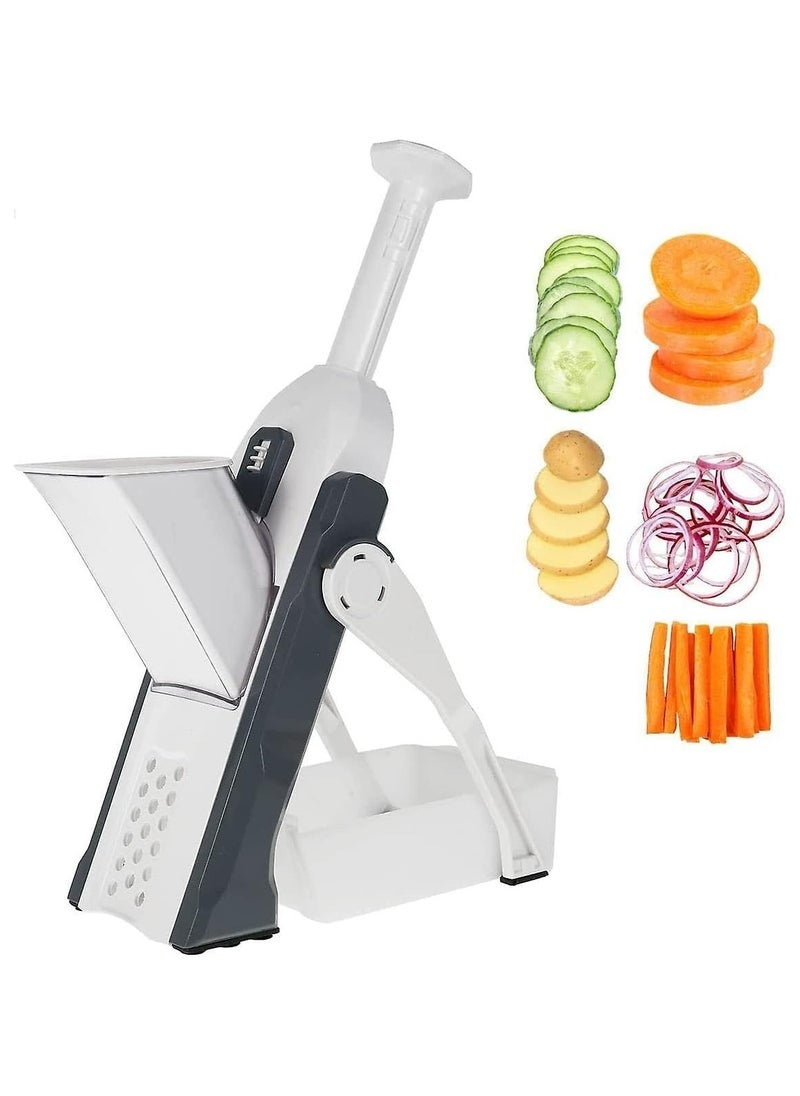 Generic - Safe Slicer Mandoline Cutter for Various Vegetables, a Versatile Chopper for Kitchen Accessories, Creates Preset Salad Thickness with Adjusters, It is Easy to Use and Clean, and has a Slim Storage - Image 1
