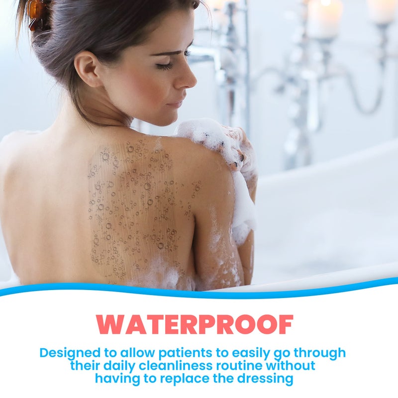 Houseables Waterproof Bandages, Transparent Film Dressing, Waterproof Bandages Post Surgical, 6x8, Wound Cover, Transparent Dressing, Wound Covers for Showering, Water Proof Patches for Skin, Large - Image 5