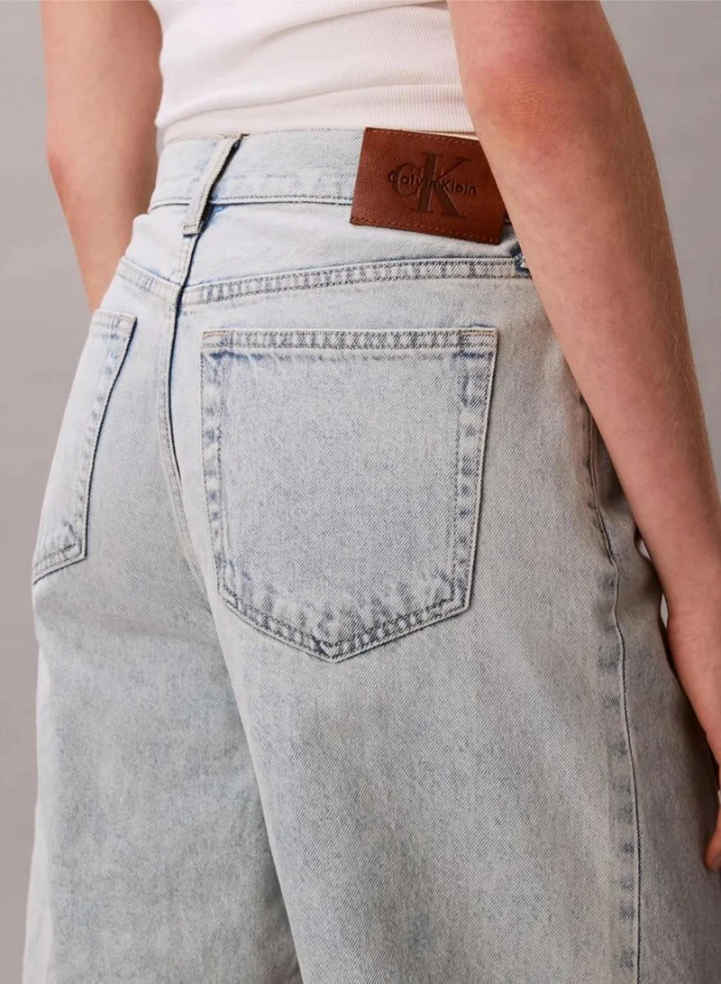 Calvin Klein BLEACHED BLUE Denim Bermuda Shorts for Women | Best Price UAE
