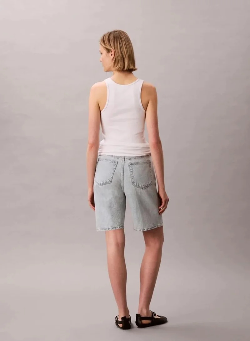 Calvin Klein BLEACHED BLUE Denim Bermuda Shorts for Women | Best Price UAE