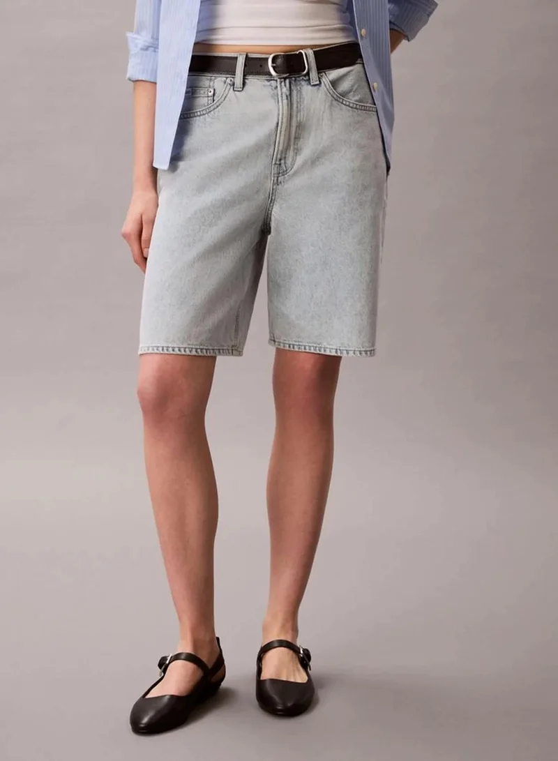 Calvin Klein BLEACHED BLUE Denim Bermuda Shorts for Women | Best Price UAE