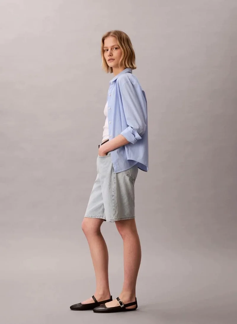 Calvin Klein BLEACHED BLUE Denim Bermuda Shorts for Women | Best Price UAE