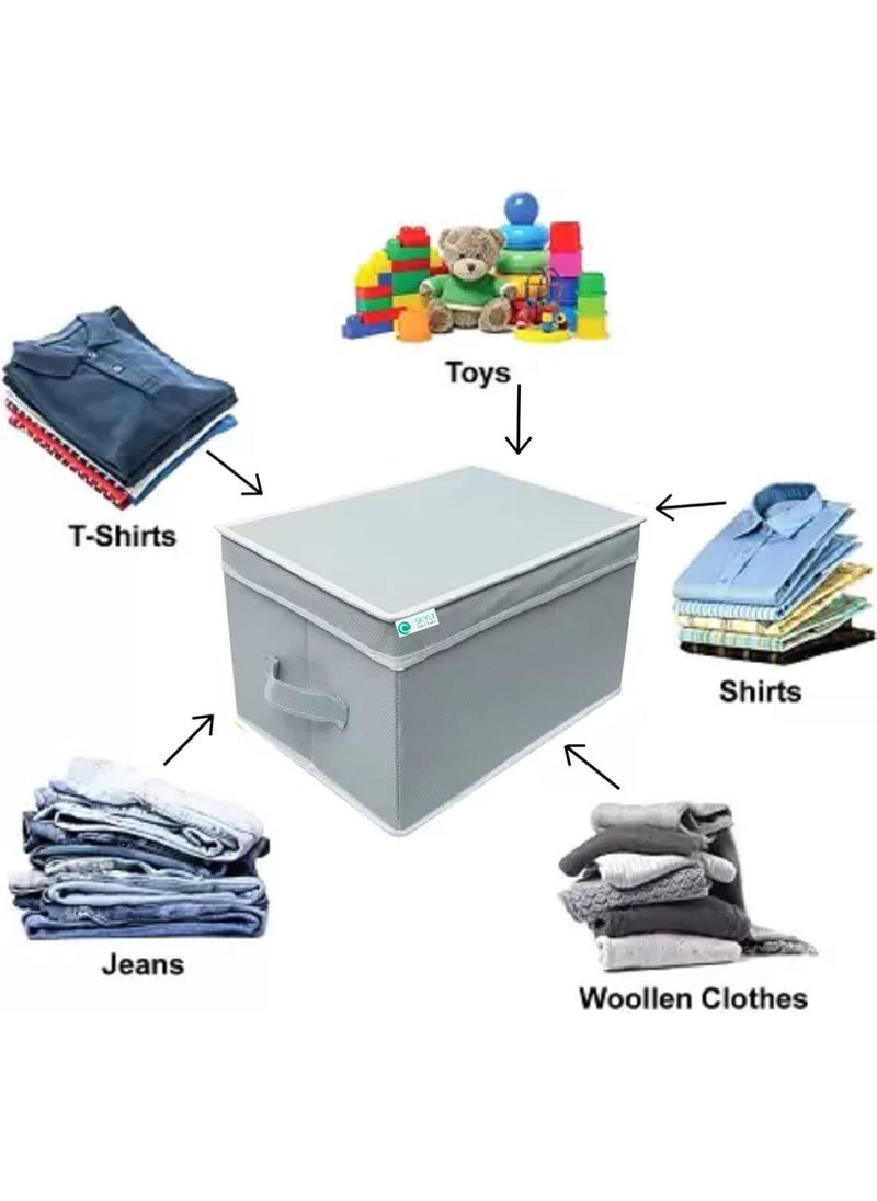 SKYLII Skylii Storage Box for Clothes Toy and File Organizer Storage Box With Lid multi purpose Grey 2  - Image 4