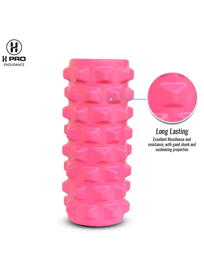 H PRO Pro High Density Foam Roller For Physical Therapy| Yoga Roller For Exercise & Muscle Recovery| Massager For Muscles And Back| Pink - Image 4