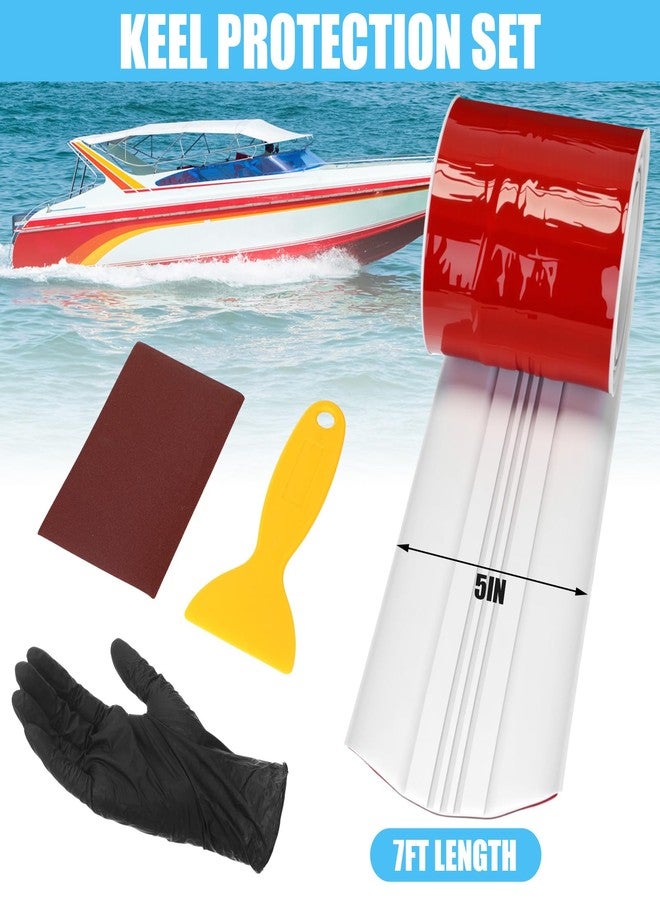 Datanly Keel Guard for Fiberglass Boats, Self Adhesive Keel Protector for Fiberglass and Aluminum Boats, Easy to Install, Protects Against Rocks and Ramps 5 Inch Width(7ft for Boat up to 20ft,White) - Image 2