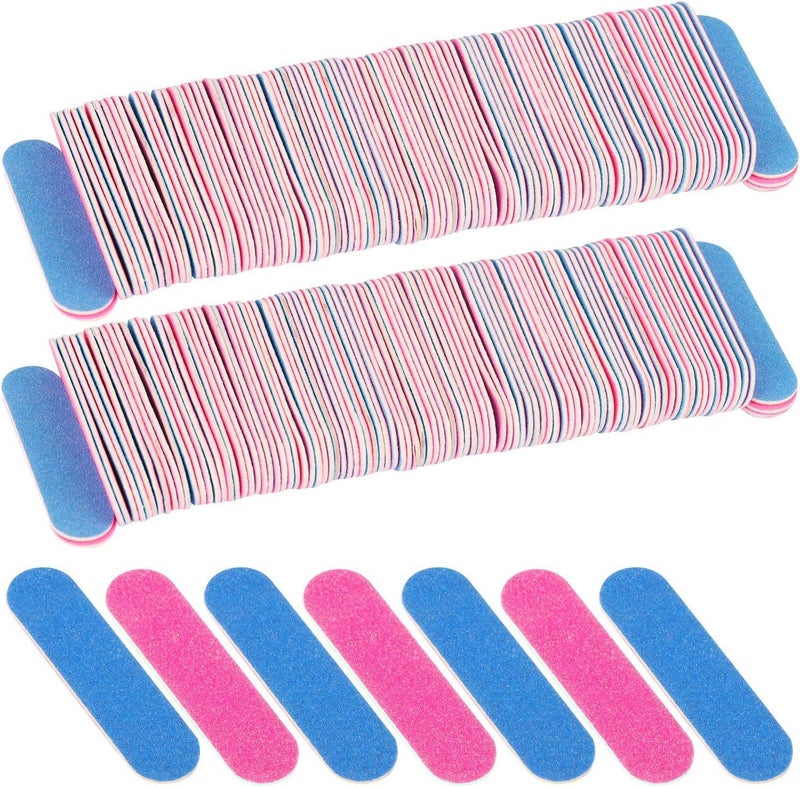 300 Pcs Mini Nail Files Double Sided Emery Boards Small Disposable Nail Files Bulk Manicure Pedicure Tools for Men, Women, Kids- 2 Inch