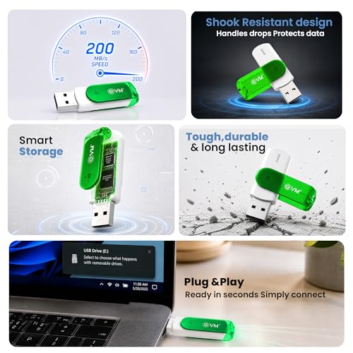 EVM EnStick 64GB USB 3.2 Gen 1 High-Speed Pendrive | Superfast 200MB/s Read | Premium Durable Metal Body | Plug & Play Laptop Desktop Smart TV Car Stereo| 10 Years Warranty (EVMPDA3.2/64GB) - Image 2