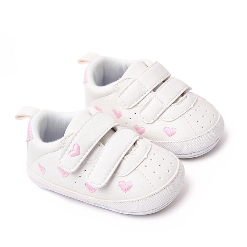 Clowora Baby Boys Girls Shoes Non-Slip Rubber Sole Sneakers Infant First Walking Toddler Crib Shoes Newborn Loafers Flats. (11/Pink,12-18 Months) - Image 4