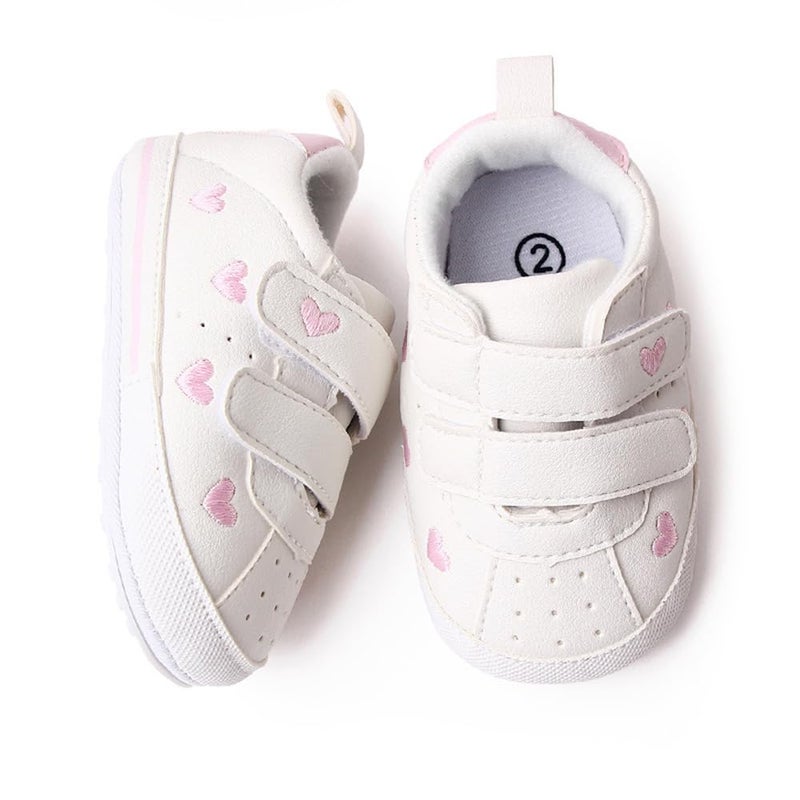 Clowora Baby Boys Girls Shoes Non-Slip Rubber Sole Sneakers Infant First Walking Toddler Crib Shoes Newborn Loafers Flats. (11/Pink,12-18 Months) - Image 3