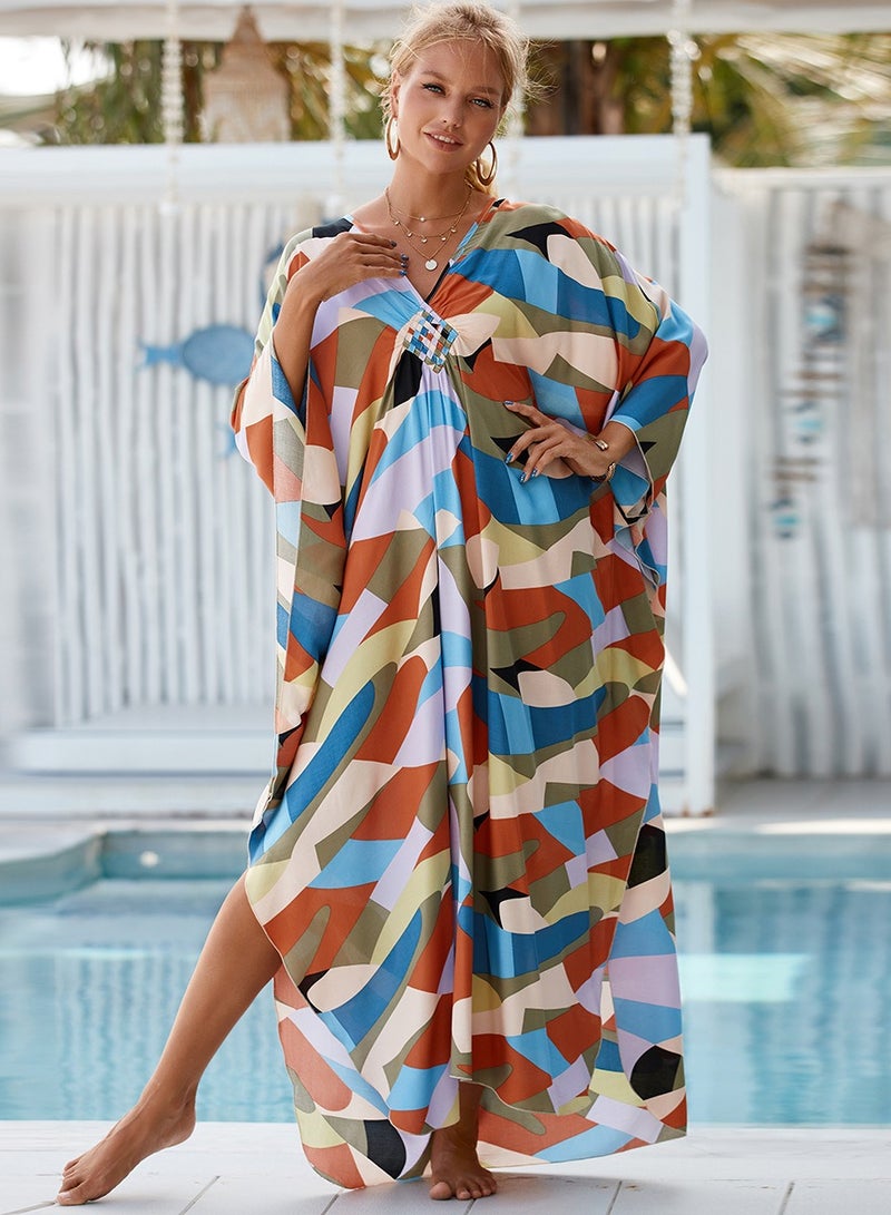 إسكدنيا قميص غطاء الشاطئ الكبير والتنورة الطويلة - Image 3