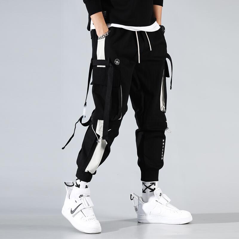 Generic Mens Casual Tapered White Pants Autumn 2019 264 black  - Image 3