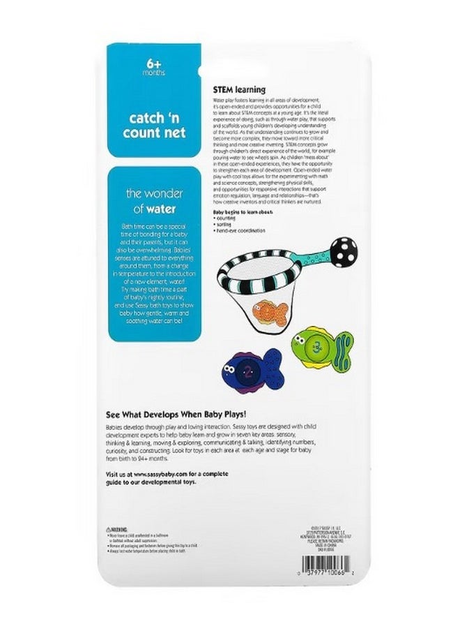 Sassy - Developmental Bath Toy Catch n Count Net  6  Months 4 Piece Set - Image 1