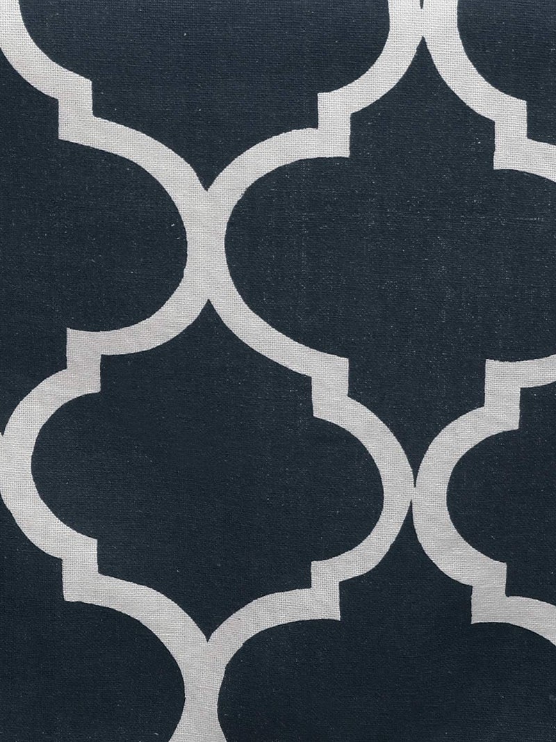 Dekor World Ogee Printed Navy Blue Table Runner with 4 Pcs Place Mat (33x120cm/33x47cm) (Pack of 5 Pcs)-4 Seater Dinning & Center Table - Image 4