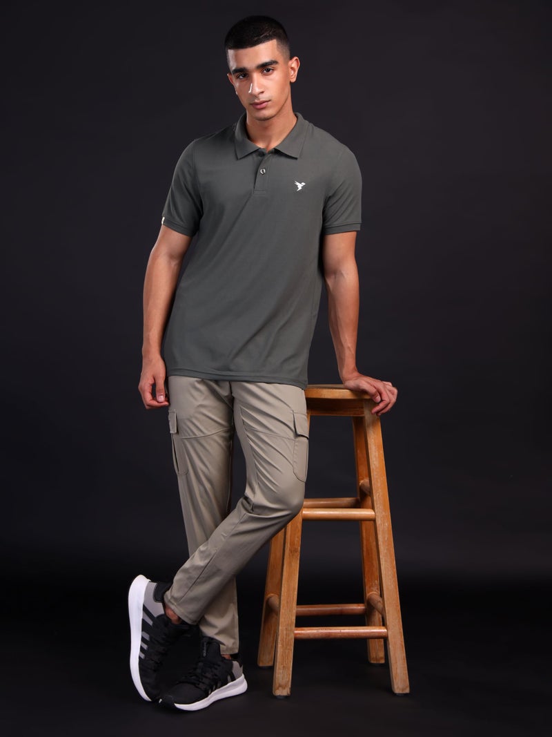 TECHNOSPORT Mens Polyester Regular Fit Solid Cargo for Activewear, Regular Use and Quick Dry - (MPOR99KHI_Khaki_L) - Image 4