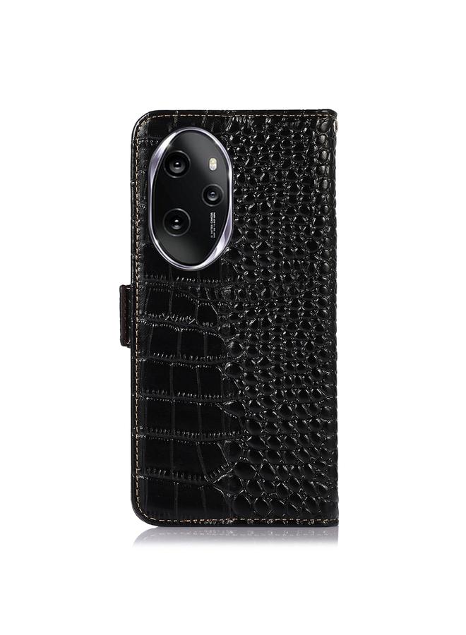جرين تايجر جراب لهاتف Honor 100 Pro مصنوع من جلد التمساح بطبقة علوية من جلد البقر - Image 3