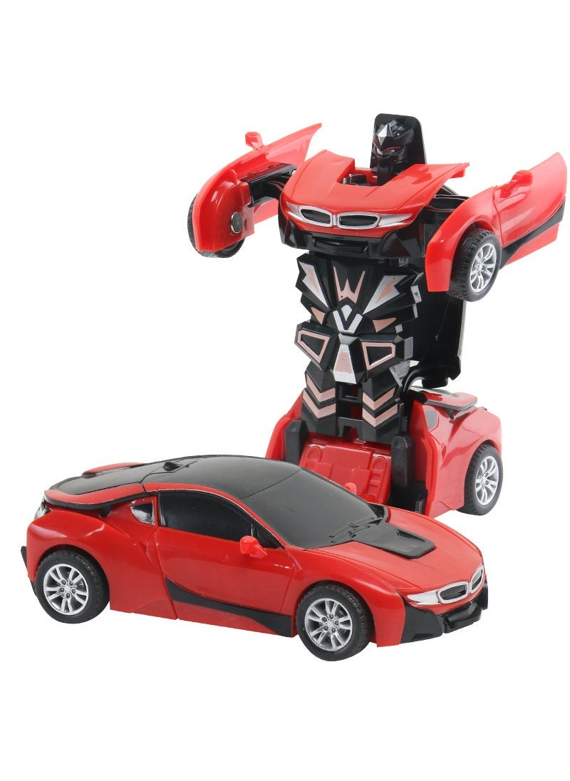 general Kids Transforming Crash Car Toy Baoma-Red
