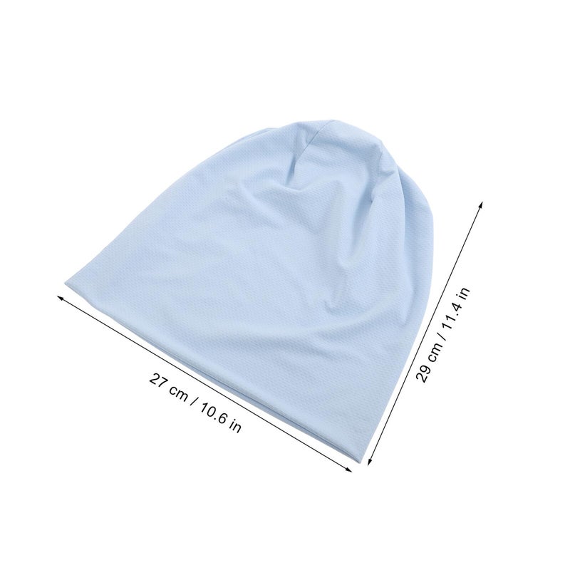 Quick Dry Beanie Headwrap Lightweight Double Layer Mesh Breathable Cap for Women Sky Blue - Image 3