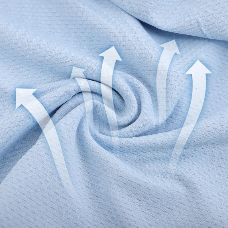 Quick Dry Beanie Headwrap Lightweight Double Layer Mesh Breathable Cap for Women Sky Blue - Image 4