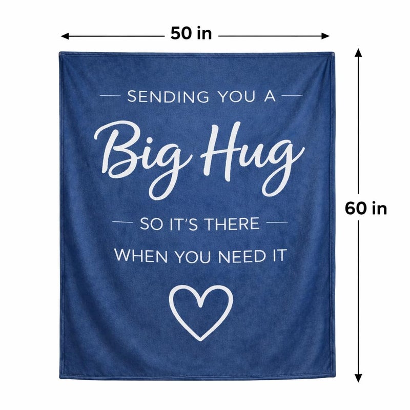 Lussena Thinking of You Gifts for Women Men â€“ Get Well Blanket 50x60 Inch, Navy Flannel Comfort Hug Blanket, Sympathy Throw for After Surgery, Chemo, Illness, Recovery - Image 2