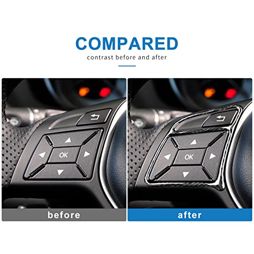 JUPIZEUS Carbon Fiber, for Mercedes Benz Accessories, Car Steering Wheel Button Frame Sticker for Mercedes Benz C Class W204 2011 2012 2013, Interior Trim Decoration, Black - Image 3