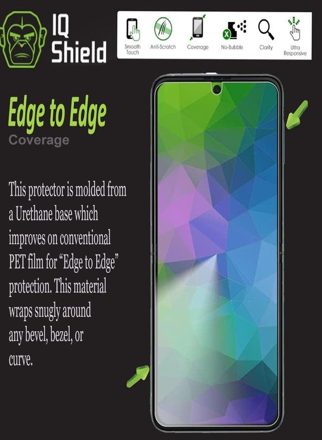 IQShield 2 Pack for Samsung Galaxy Z Flip 3 5G (Not Glass) Screen Protector Easy Install Ultra Thin Smudge Resistant Anti-Scratch Anti-Bubble Clear TPU Film - Image 4