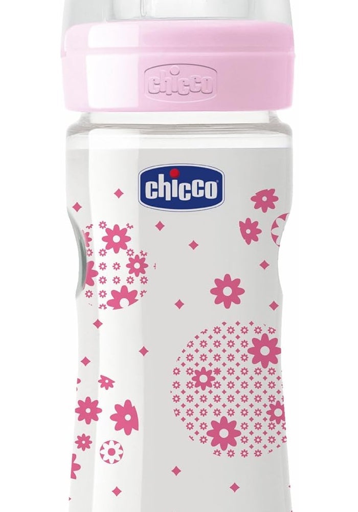 Chicco 250ml Wellbeing Feeding Bottle - Pink