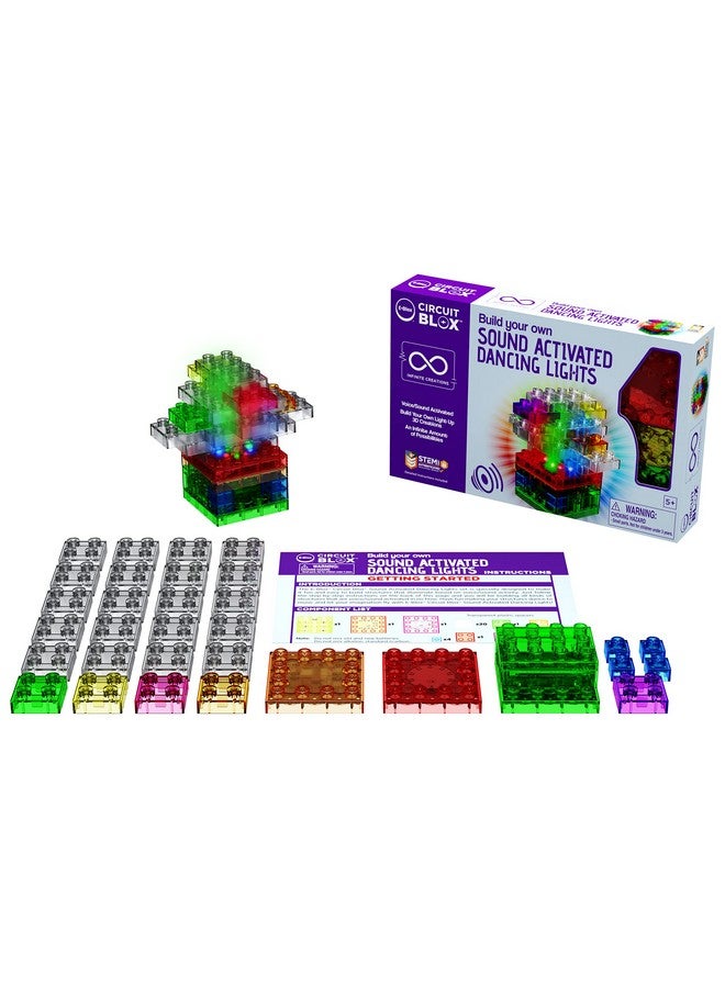 E-Blox Build Your Own Sound Activated Dancing Lights Stem Kit Reacts To Voice & Dances To Music Building Blocks Circuit Toy Set For Kids Birthday Gift Boys Girls 5+ - Image 5