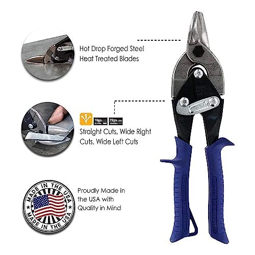 Midwest Snips MIDWEST Bulldog Aviation Tin Snip - Straight Cut Regular Tinner Shears, Made in the USA - MWT-6716B - Image 2