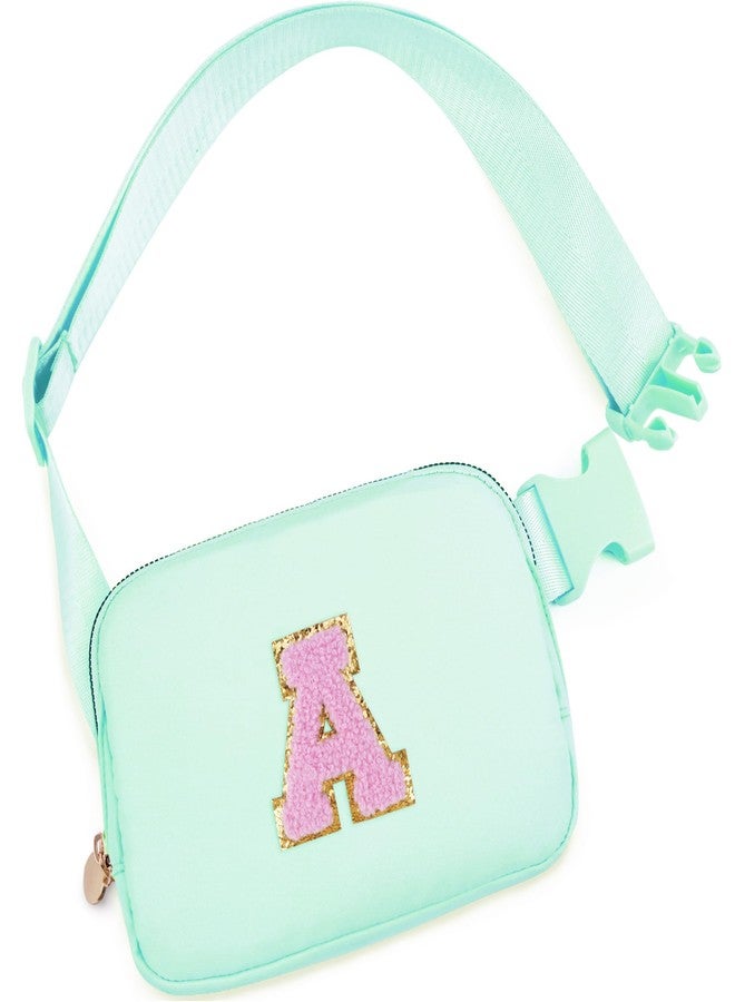 Uygafly Belt Bag Fanny Pack Crossbody Side Bags with Initials Letter Patch Cute Stuff Birthday Gifts for Teenager Girls Trendy Stuff for Teens | Light Green,A - Image 1