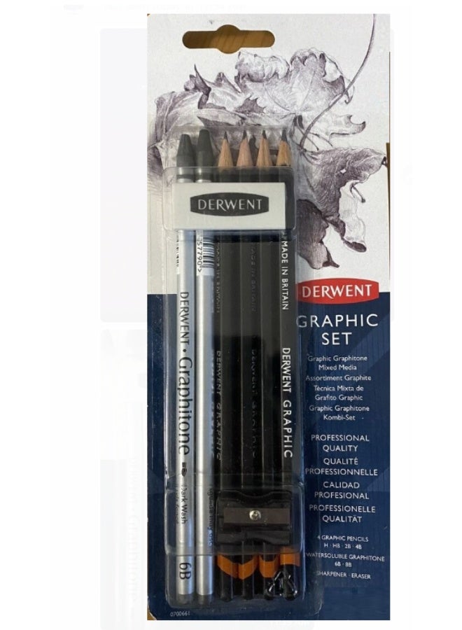 Derwent - Assorted Graphite Pencils with Sharpener