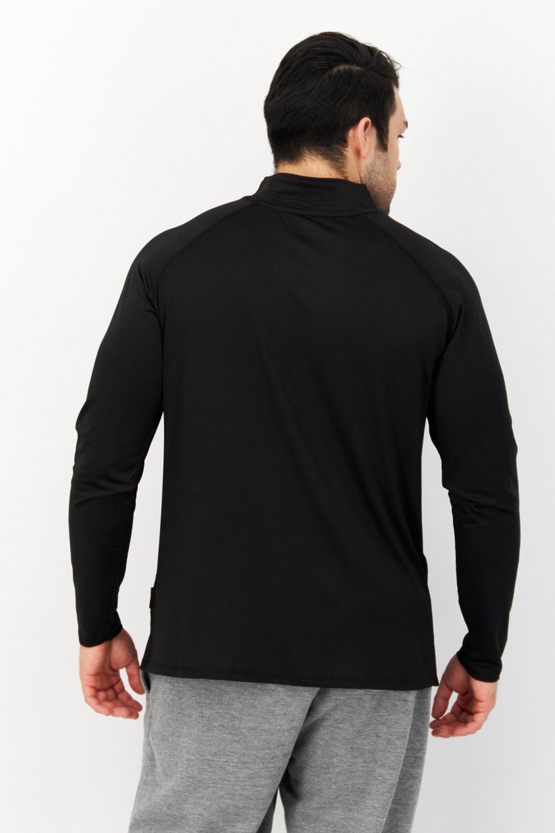 French Connection Men Brand Logo Long Sleeve Half Zip Sweatshirt, Black - Image 3