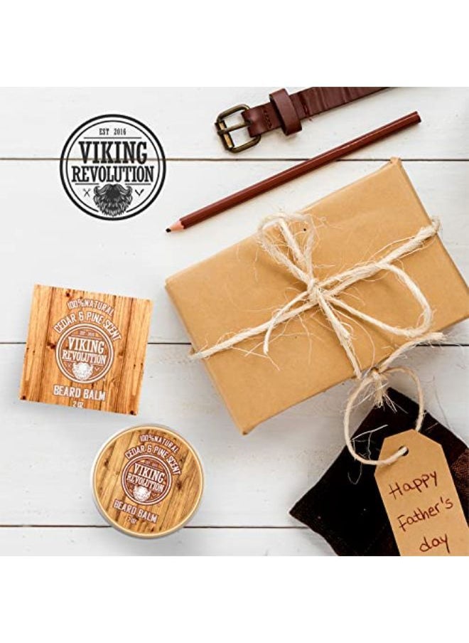 Viking Revolution Beard Balm Cedar & Pine Scent W/Argan & Jojoba Oils - Styles, Strengthens & Softens Beards & Mustaches - Leave In Conditioner Wax For Men  - Image 3