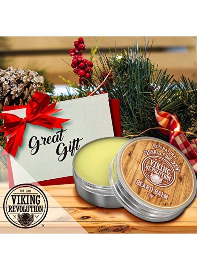 Viking Revolution Beard Balm Cedar & Pine Scent W/Argan & Jojoba Oils - Styles, Strengthens & Softens Beards & Mustaches - Leave In Conditioner Wax For Men  - Image 4