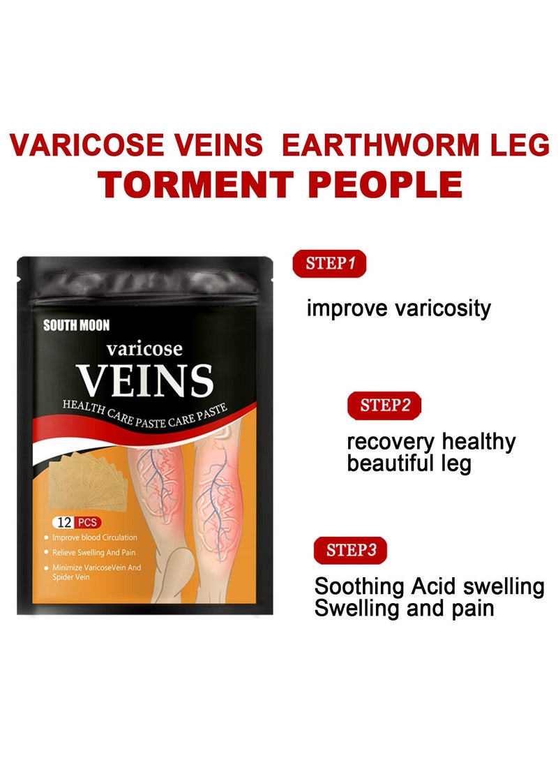 SOUTH MOON 3-PACK Vein Soothing Health Patch, Reduce Varicose Veins, Relieve Swelling And Pain 12pcs*3  - Image 2