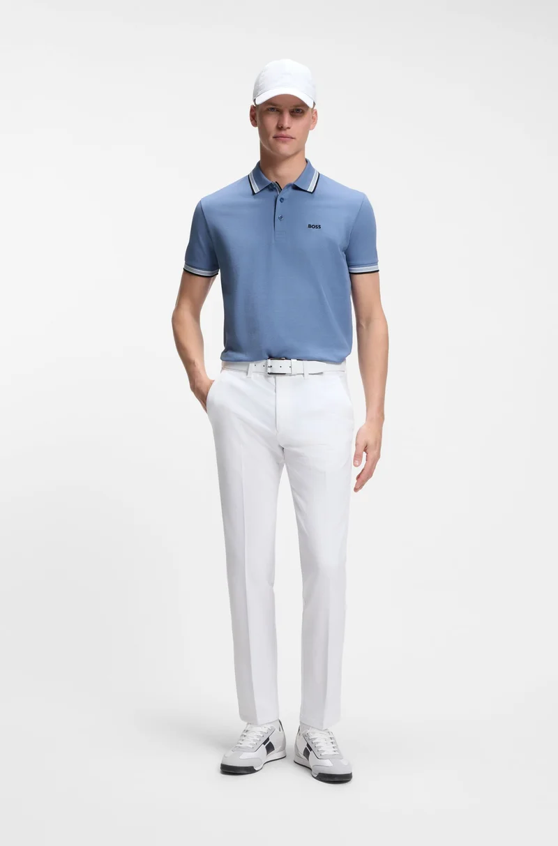 BOSS Open Blue Paddy polo shirt in cotton piqué for Men | Best Price UAE