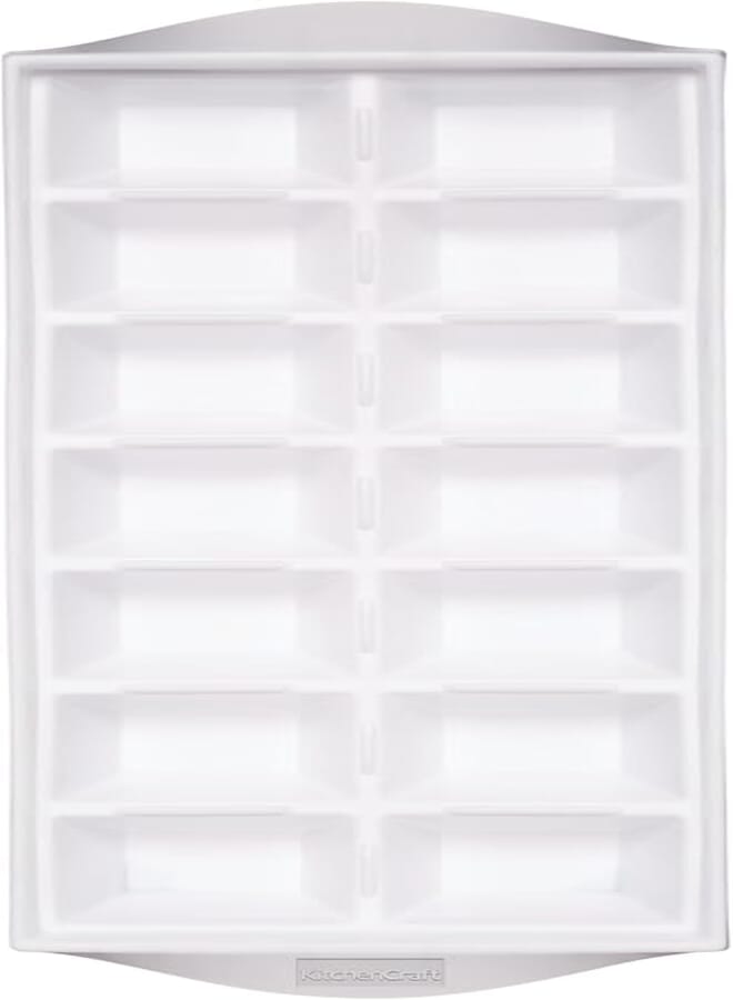 KitchenCraft Easy Release Ice Cube Tray, Plastic, White, 32 x 12 cm