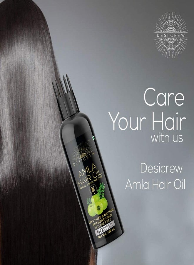 DESICREW زيت الشعر ديسيكرو أملا - مع مشط للتوزيع - معصور على البارد - يعزز صحة الشعر وكثافته ونعومته، عبوة من زجاجتين سعة 100 مل، زيت شعر سعة 200 مل - Image 3