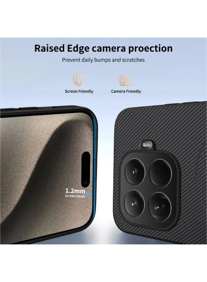 Carbon Fiber Case Compatible with Xiaomi Mi 15T Pro Cover with Wireless Charging, Ultra-thin Matte Anti Shock and Anti Fall Magnetic Cover for Xiaomi 15T Pro - Image 4