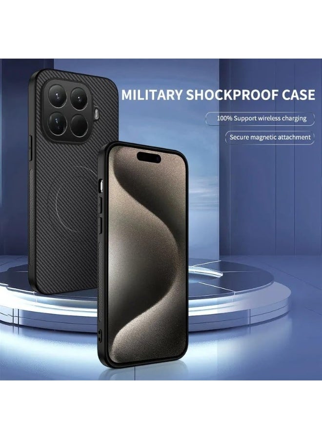 Carbon Fiber Case Compatible with Xiaomi Mi 15T Pro Cover with Wireless Charging, Ultra-thin Matte Anti Shock and Anti Fall Magnetic Cover for Xiaomi 15T Pro - Image 2
