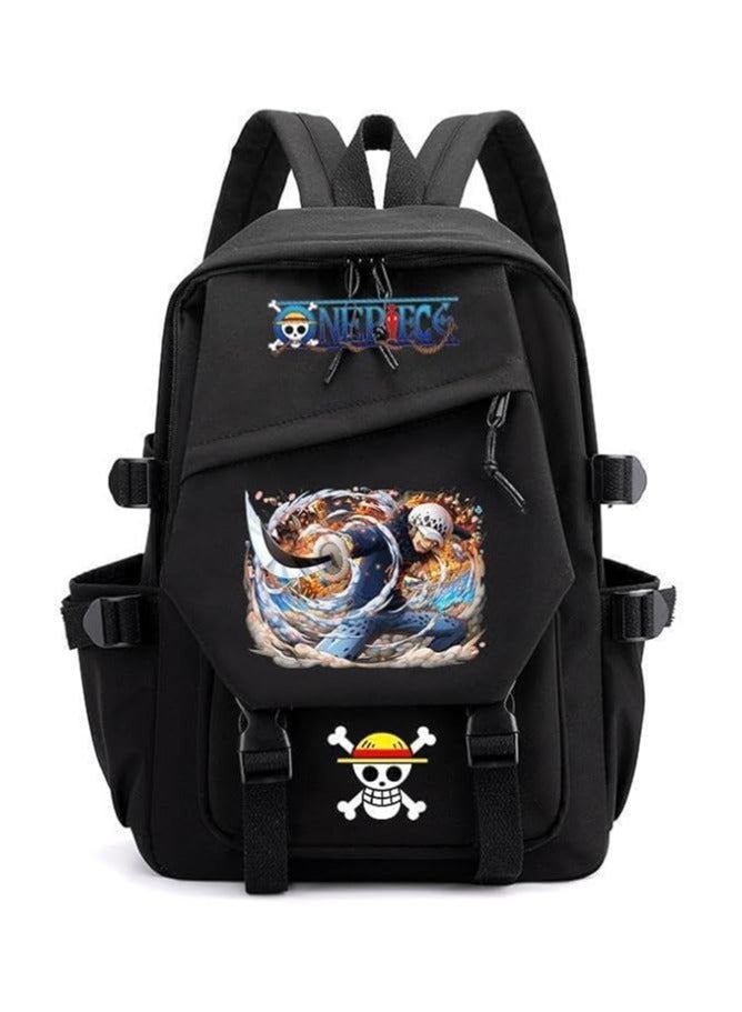 General Anime One Piece Luffy Cosplay Backpack Durability Cute Shoulder Bag Fashion Large Capacity School Bag Laptop Travel Daypack Suitable 