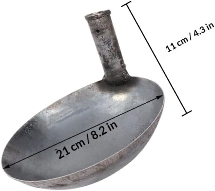 Thickened Iron Water Scoop Ladle with Long Vertical Handle 21cm Sturdy Household Kitchen Spoon for Gardening and Animal Care - Image 2