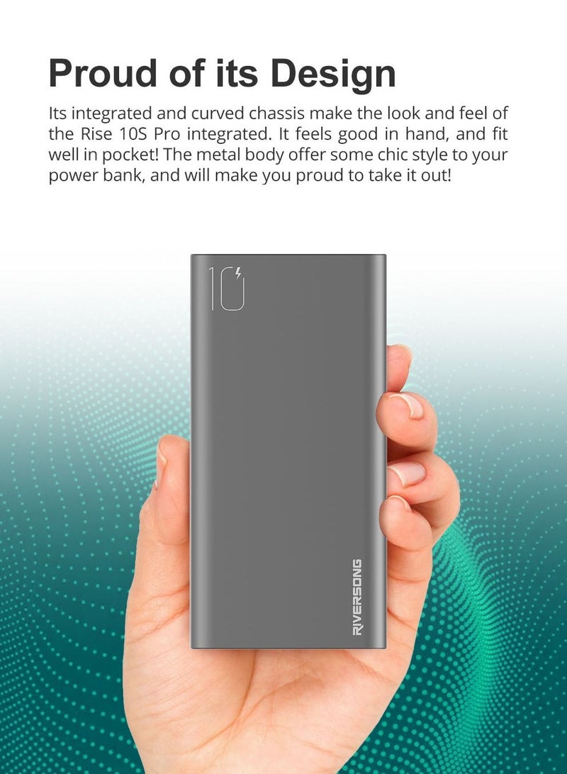 ريفرسونج رايز 10 برو - باور بنك - 10000 مللي أمبير/ساعة - رمادي - Image 4