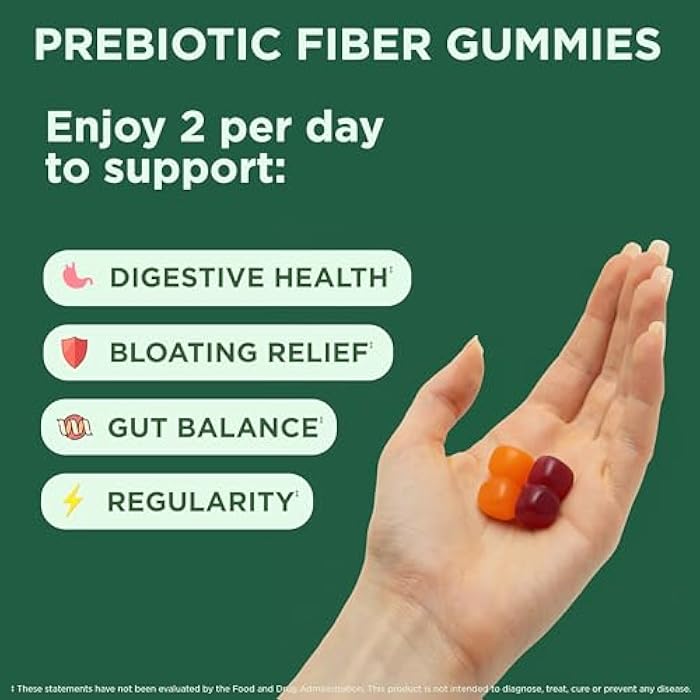 Yuve Prebiotic Fiber Gummies - Delicious - 3g Soluble Fiber Supplement - Supports Digestive Health & Regularity - Vegan & Gluten-Free Fiber Gummies for Adults & Kids - Non-GMO & Low Sugar - 60 Count - Image 2