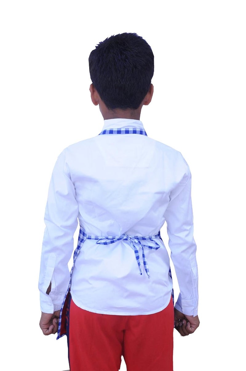 Switchon waterproof kids checks Apron for multi purpose cooking painting and school apron with front pocket pack of 2 apron5 yr to 12 yrs - Image 2