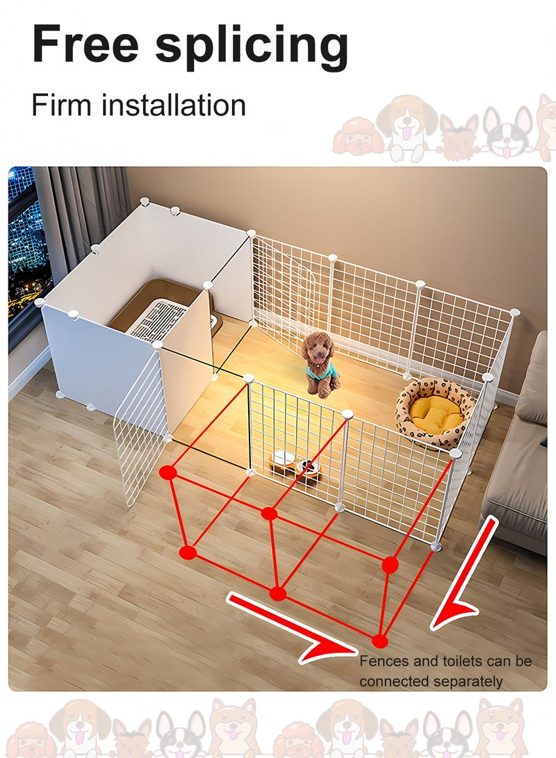 Kidle سياج حيوانات أليفة لعزل الكلاب - تركيبة مجانية - قفص داخلي صغير للكلاب مع منطقة مرحاض - سياج منزلي لقفص الكلاب - Image 2