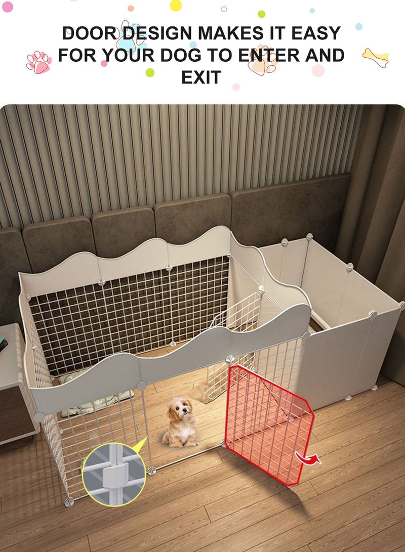 Kidle سياج حيوانات أليفة لعزل الكلاب - تركيبة مجانية - قفص داخلي صغير للكلاب مع منطقة مرحاض - سياج منزلي لقفص الكلاب - Image 4