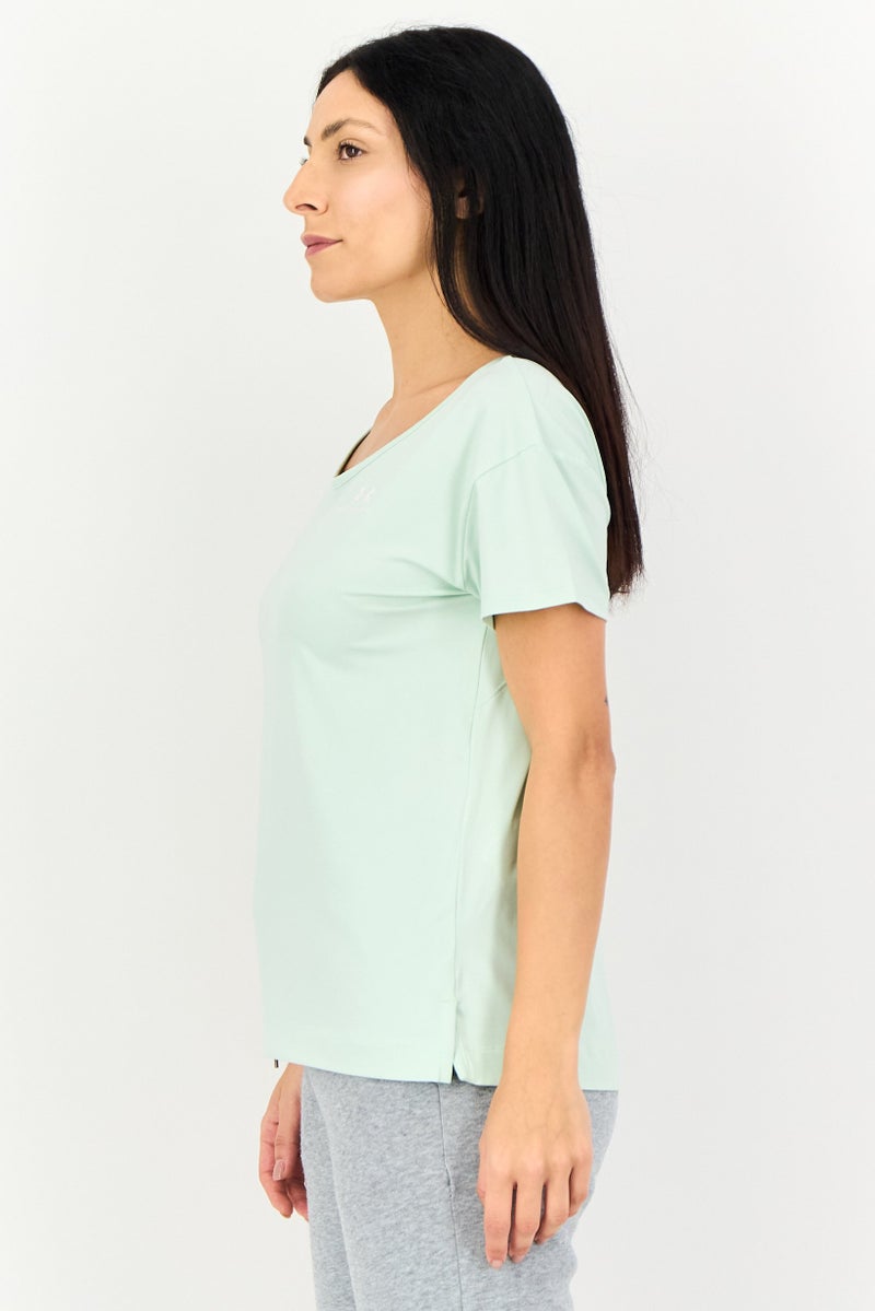 UNDER ARMOUR تي شيرت تدريب رياضي للنساء، لون نعناع فاتح - Image 2