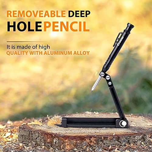 Saker Multi-function Scribing Tool- Construction Pencil- Aluminum Alloy Scribe Tool with Deep Hole Pencil,DIY Woodworking Scribe Gauge Scriber Line Maker Measuring Tool,Multifunctional Tools - Image 2